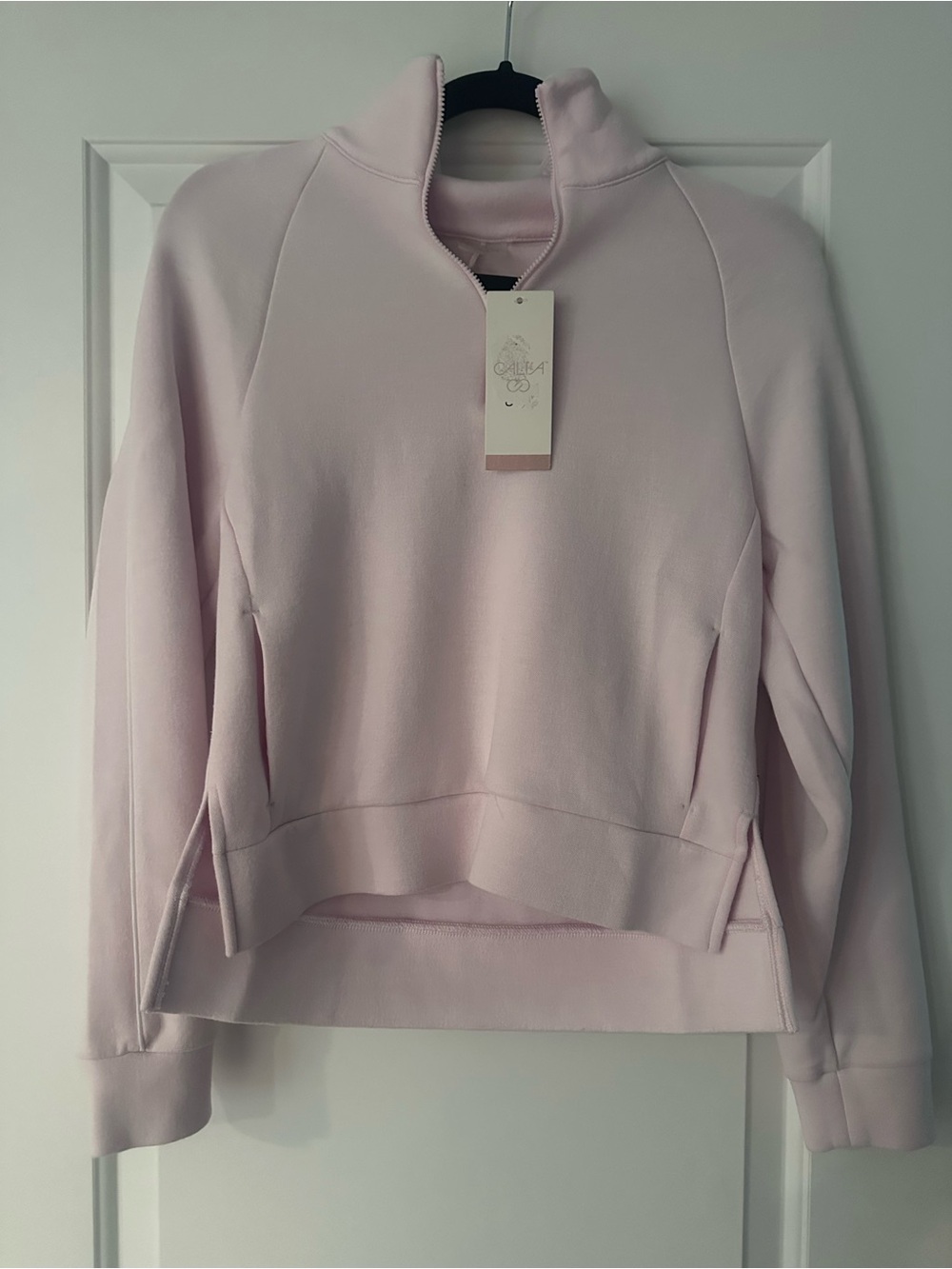 Calia 1/4 zip Soft  Pullover Sweatshirt - Lightweight Pink
